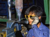 Schweißübungen im Vocational Trainings Institute (Korea 1989)