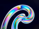 Spannungsoptik: Kurvenlineal aus Plexiglas im polarisierten Licht